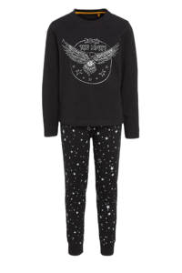 Dreamcovers   pyjama met all over print zwart/wit, Zwart/wit