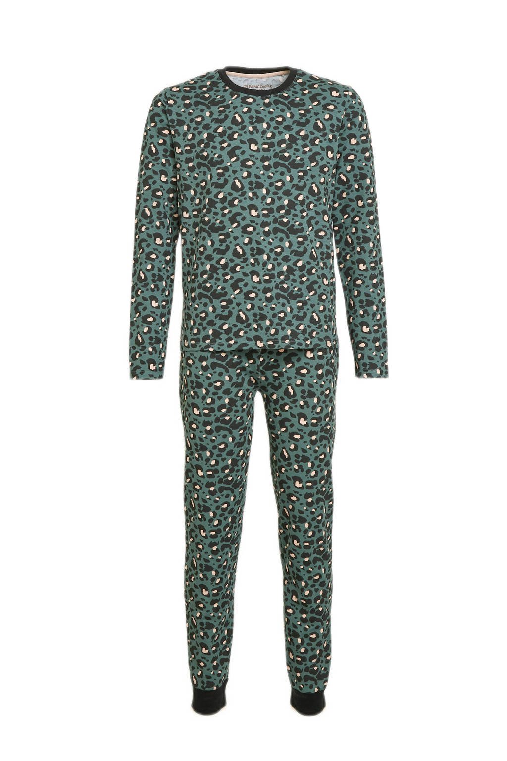 Dreamcovers pyjama met panterprint groen