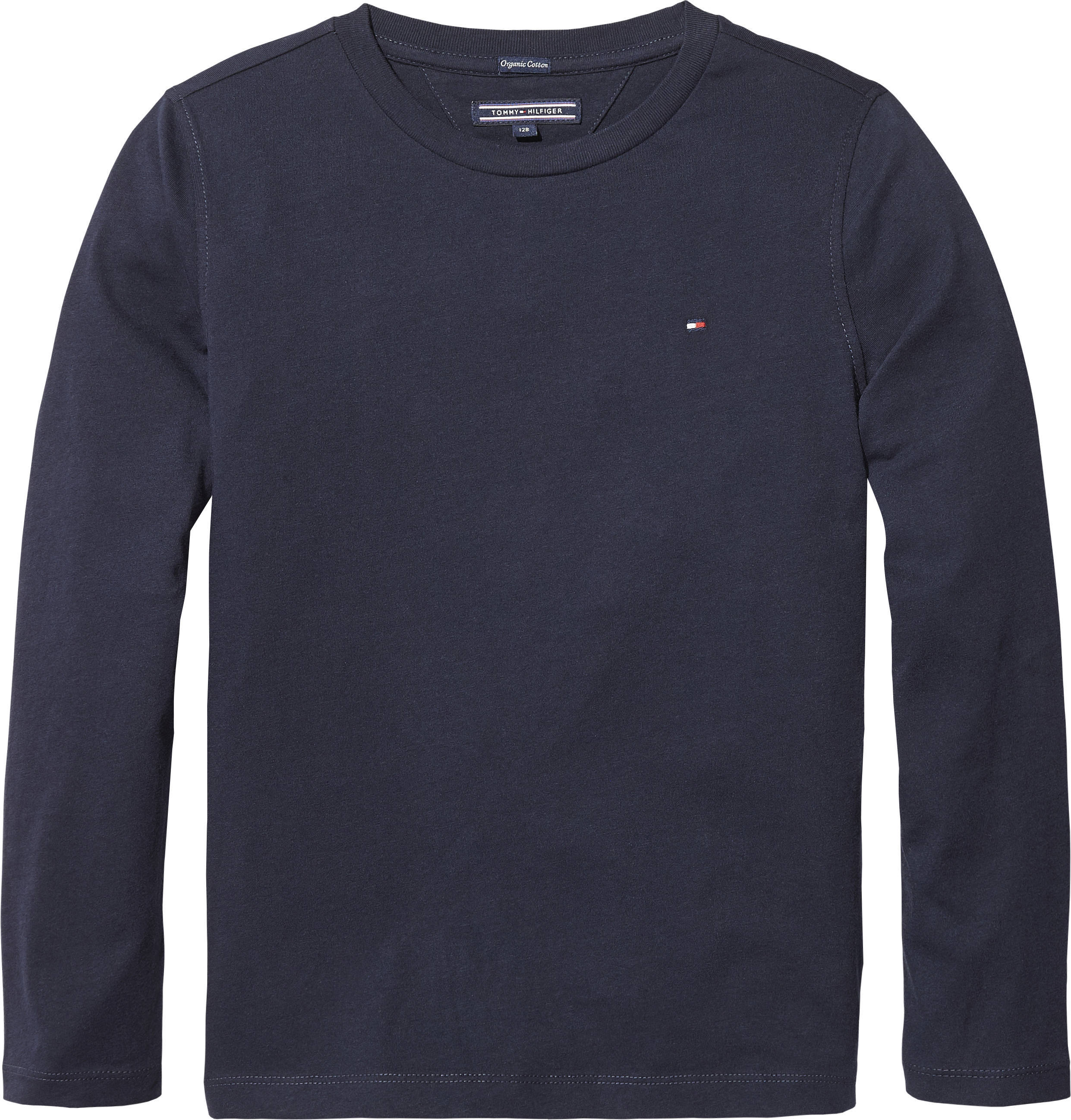 Tommy Hilfiger longsleeve van biologisch katoen donkerblauw | wehkamp