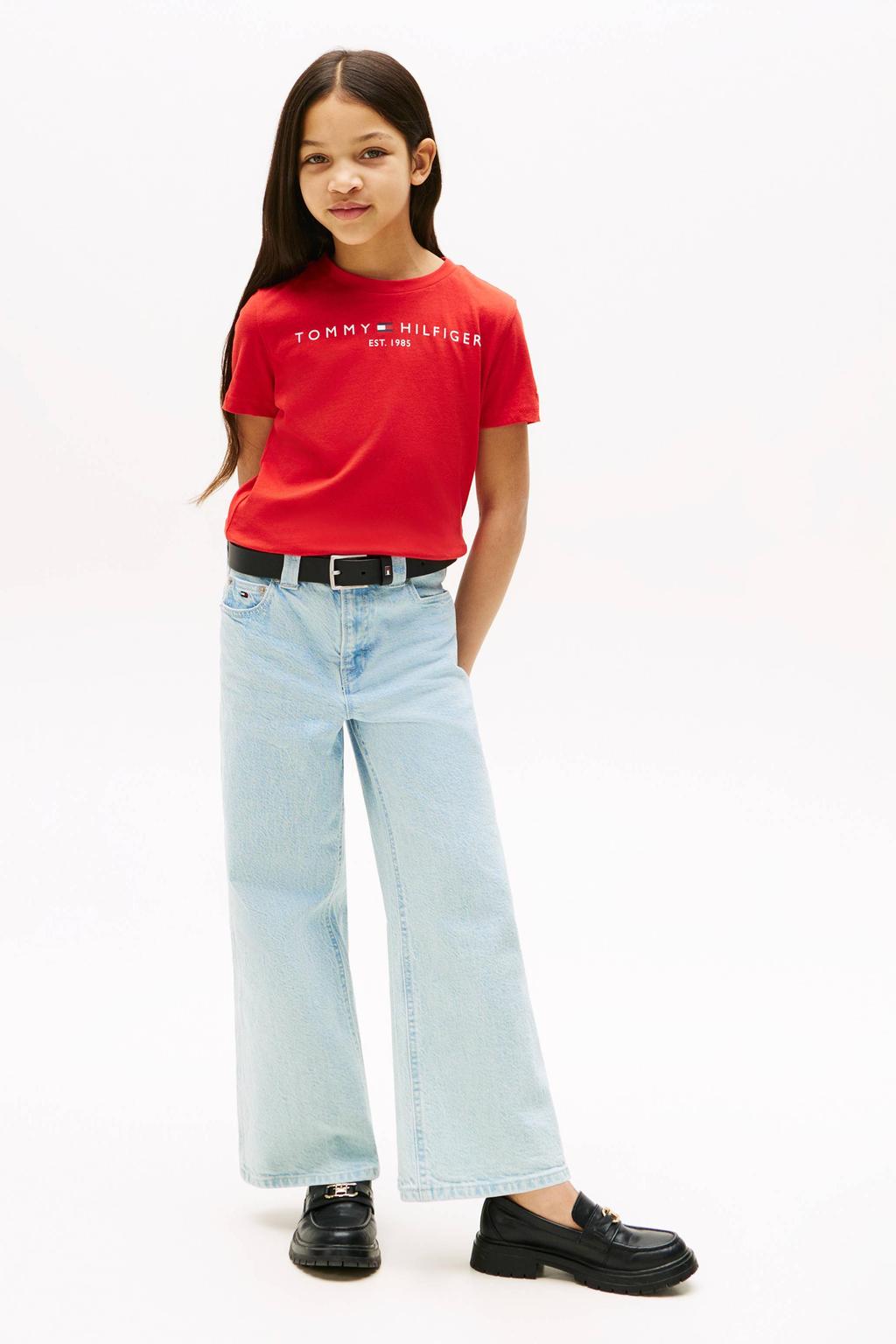 Tommy Hilfiger unisex T-shirt van katoen rood