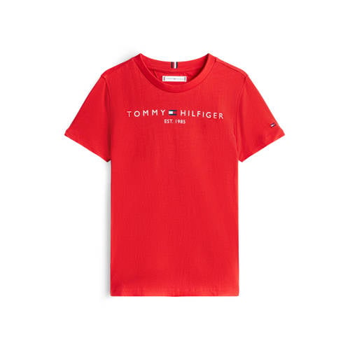 Tommy Hilfiger unisex T-shirt van katoen rood afbeelding