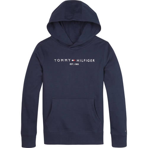 Tommy Hilfiger unisex hoodie met logo donkerblauw afbeelding
