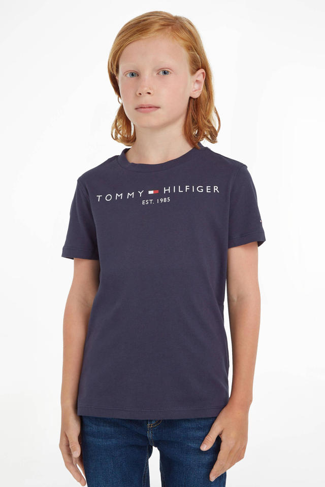 beschaving opwinding salaris Tommy Hilfiger unisex T-shirt van biologisch katoen donkerblauw | wehkamp