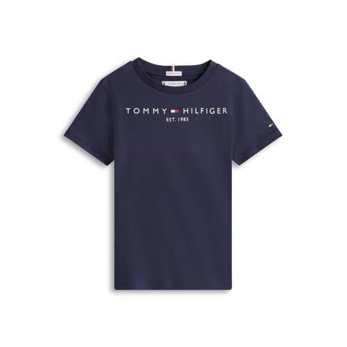 Tommy Hilfiger unisex T-shirt van katoen donkerblauw afbeelding