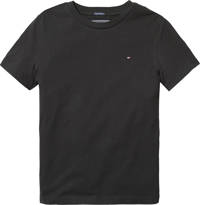 Zwarte jongens Tommy Hilfiger T-shirt van biologisch katoen met korte mouwen en ronde hals