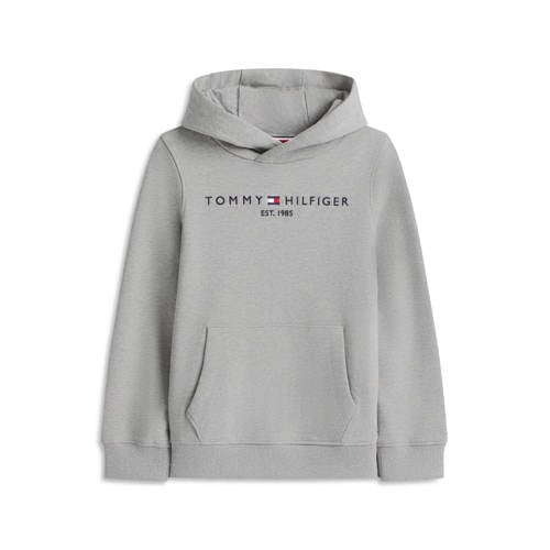Tommy Hilfiger unisex hoodie met logo grijs melange afbeelding