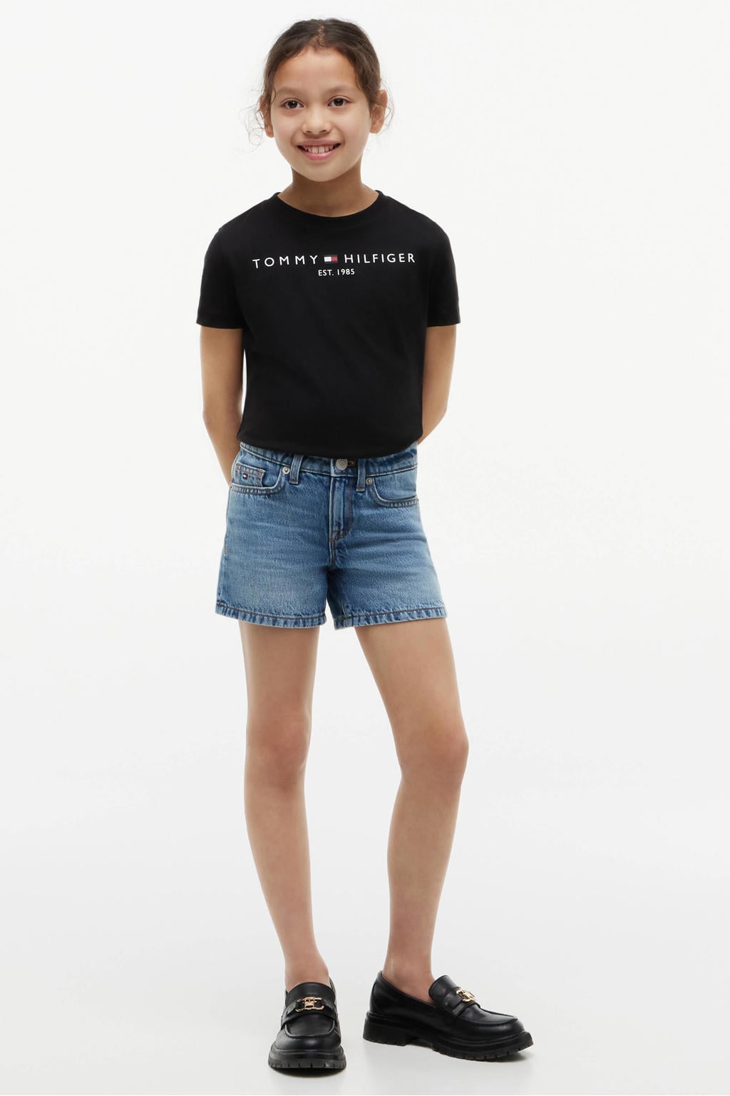 Tommy Hilfiger unisex T-shirt van katoen zwart
