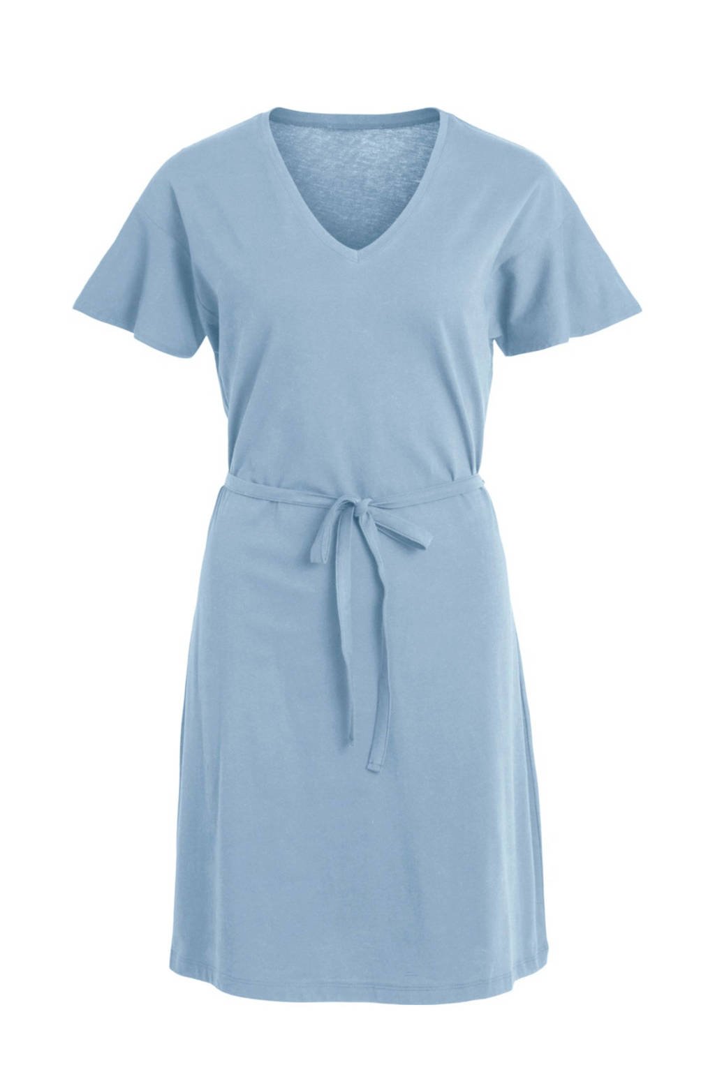 VILA A-lijn jurk met ceintuur blauw, Blauw