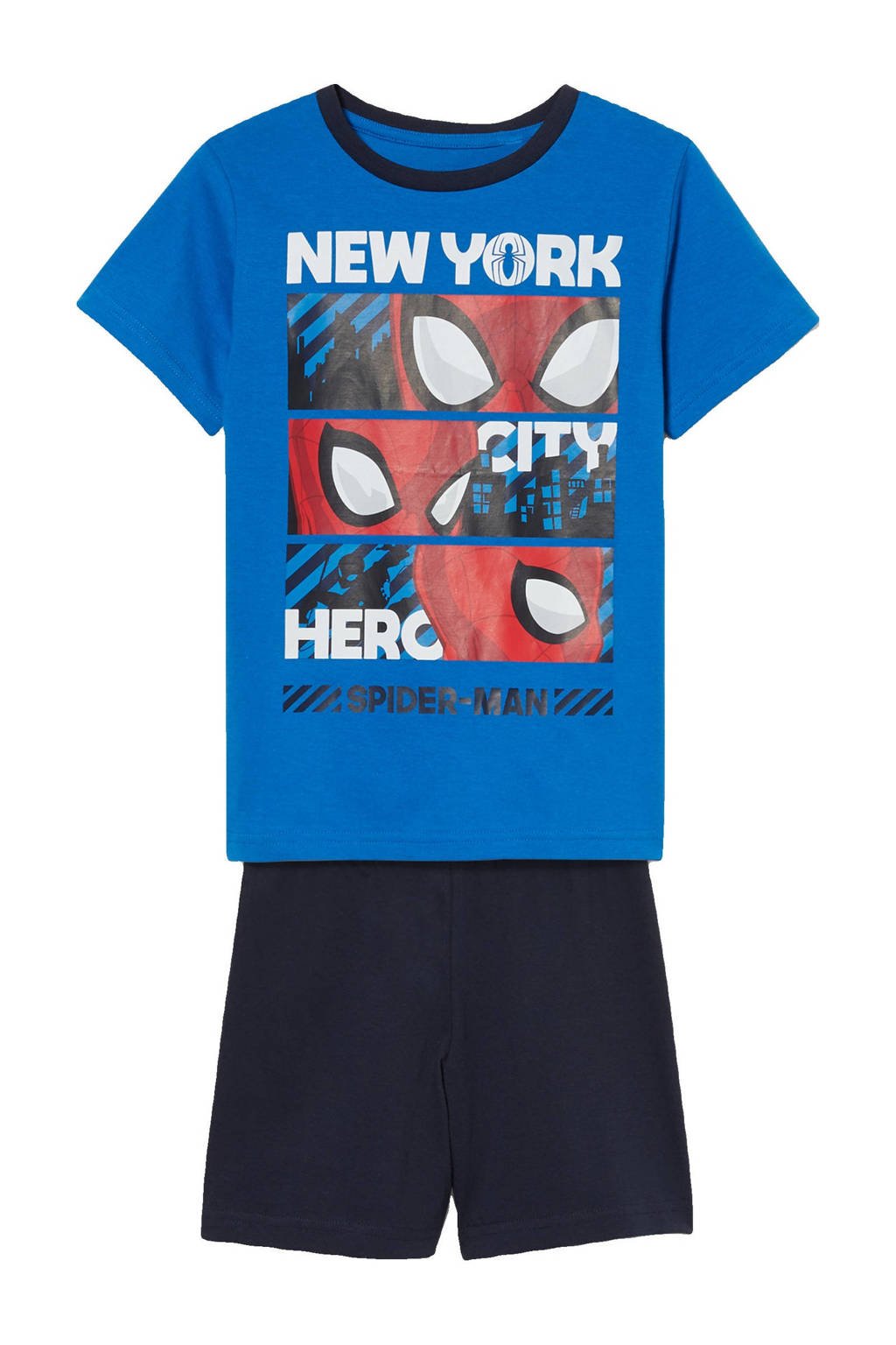 C&A Spiderman spiderman shortama blauw/donkerblauw/wit, Blauw/donkerblauw/wit