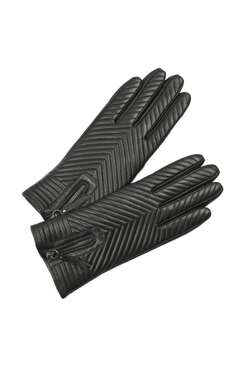 Markberg leren handschoenen Liva zwart, Zwart