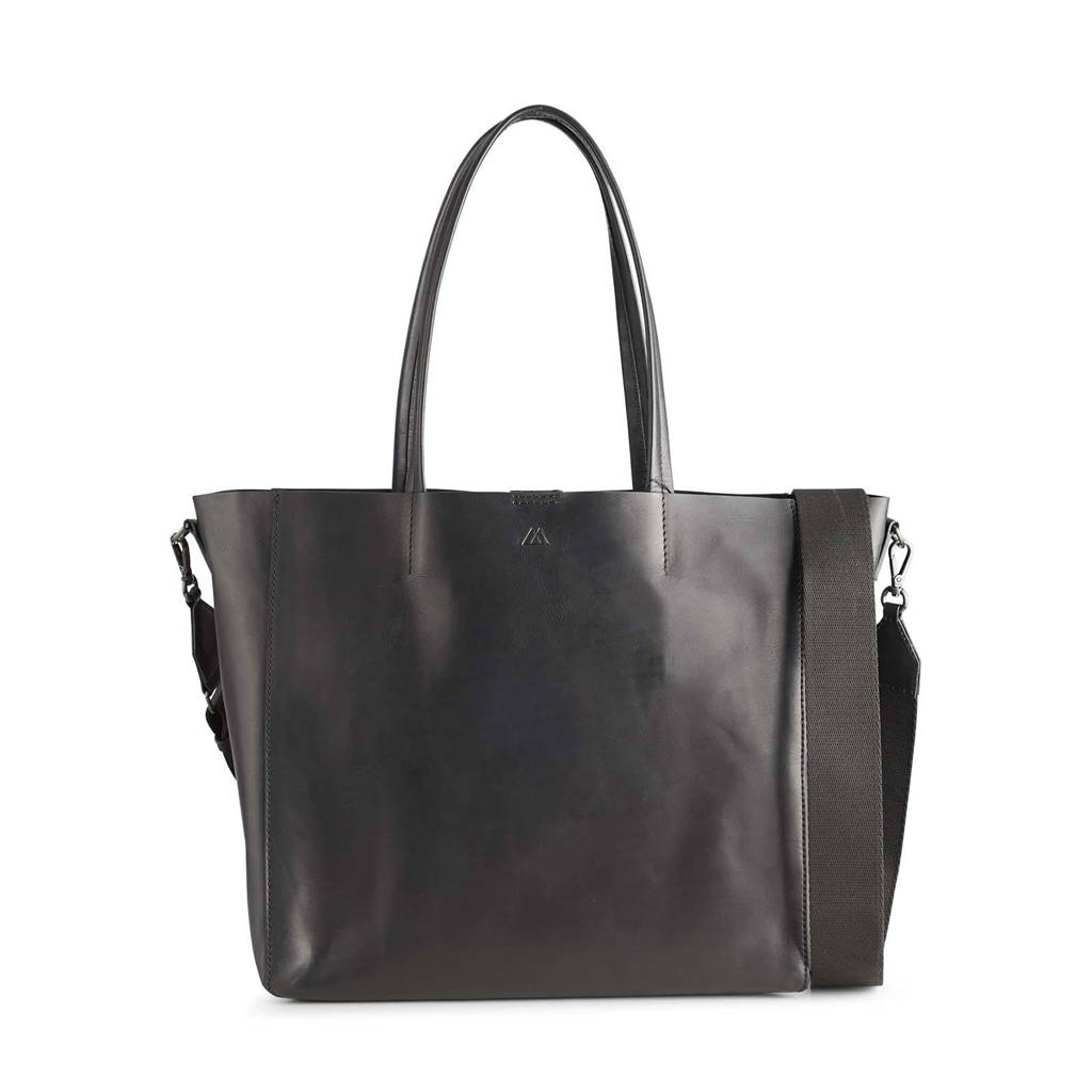 Markberg leren shopper Reese zwart, Zwart