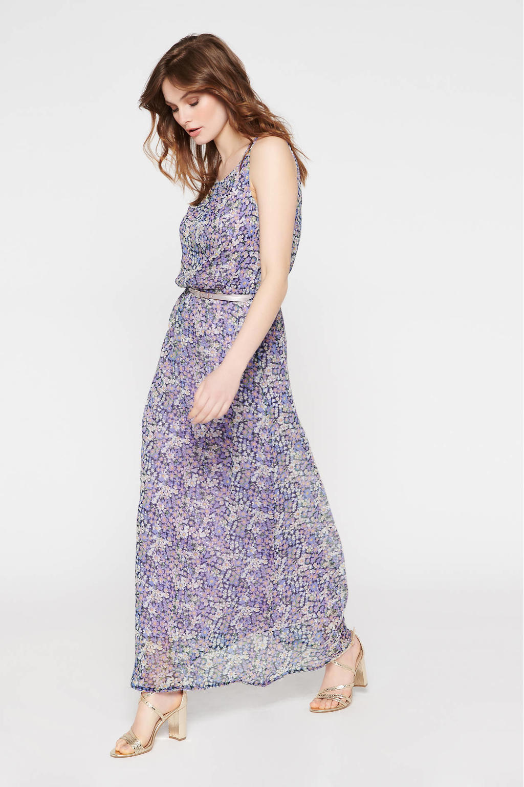 Witte mouwloze top met gestreepte print Witte mouwloze top met gestreepte print