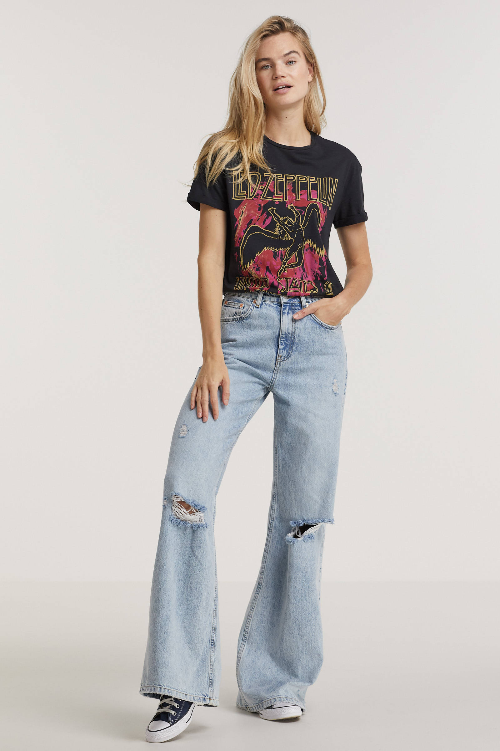 Colourful Rebel high waist wide leg jeans Gaia blauw | wehkamp