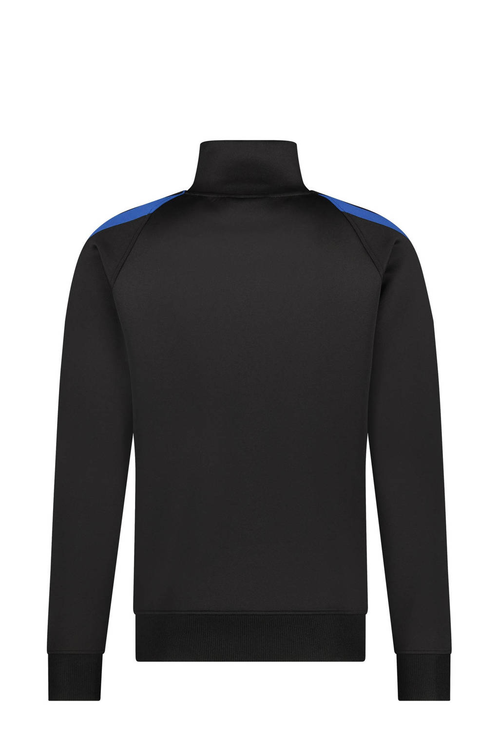 Malelions sweater Quarterzip Pre-Match met logo zwart/blauw, Zwart/blauw