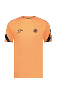 Malelions T-shirt pre-match met logo zalm/donkerblauw, Zalm/donkerblauw