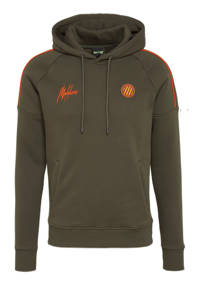 Malelions hoodie Coach army/oranje, Groen/oranje