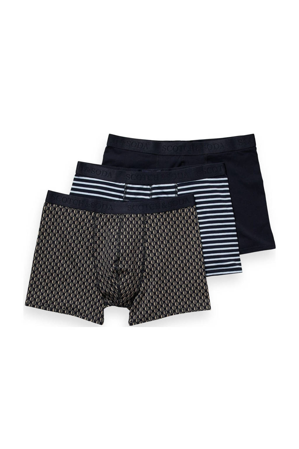 Scotch & Soda boxershort (set van 3), Zwart/wit