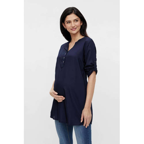 MAMALICIOUS zwangerschaps- en voedingstuniek MLMERCY met ceintuur donkerblauw afbeelding