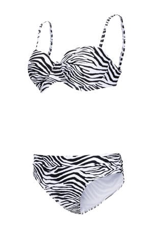 beugel bikini Bondi met zebraprint zwart/wit
