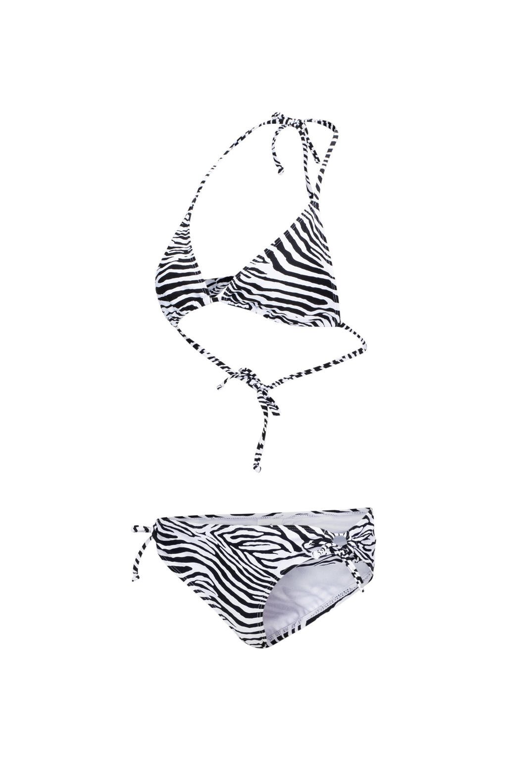 Falcon triangel bikini Bodile met zebraprint zwart