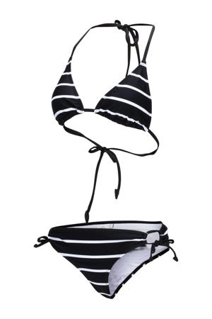 voorgevormde triangel bikini Bodile zwart/wit