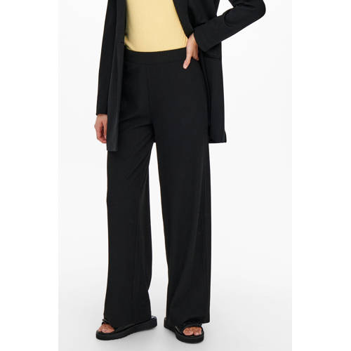 ONLY wide leg broek ONLNELLA zwart afbeelding