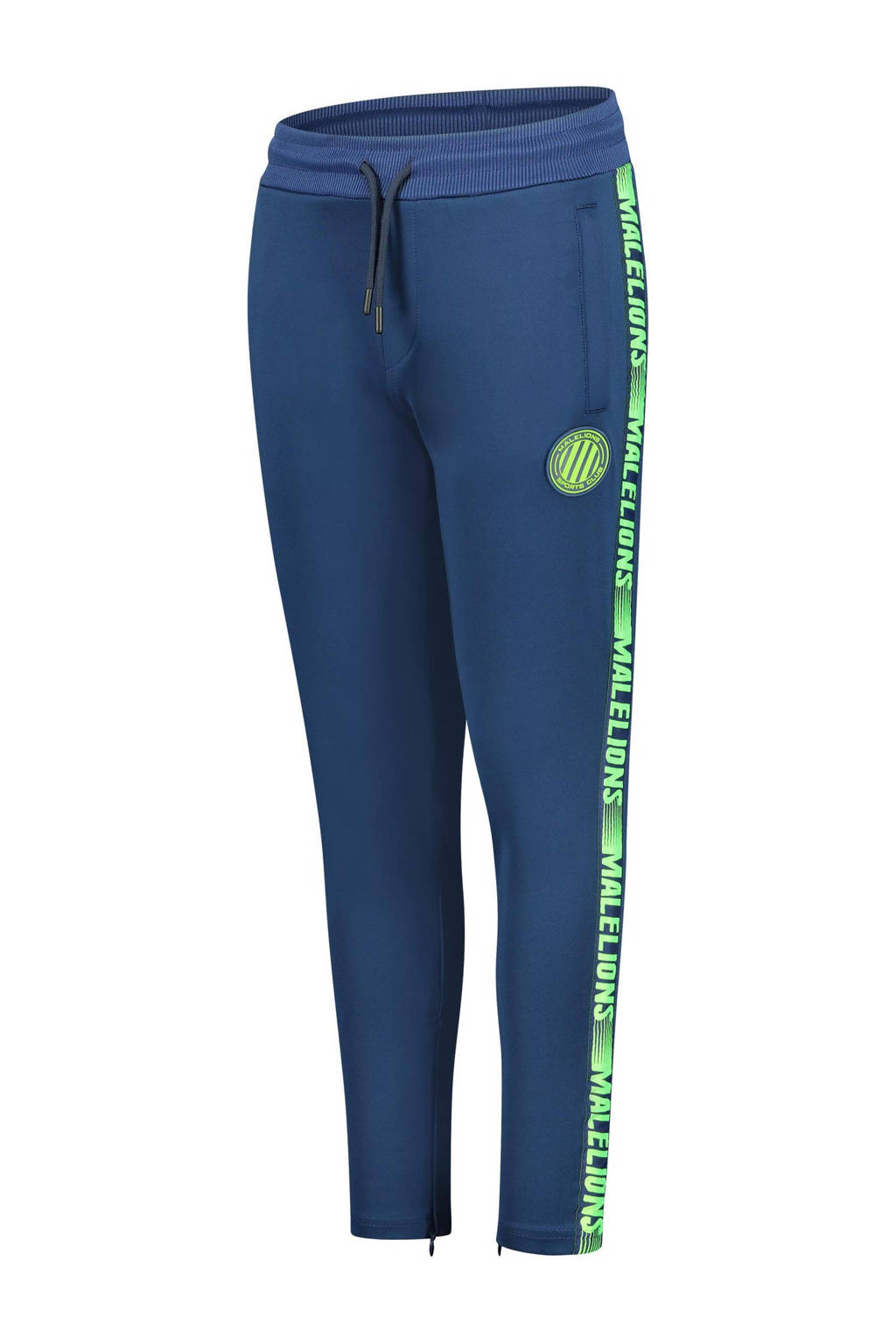 Malelions skinny joggingbroek met zijstreep donkerblauw/groen