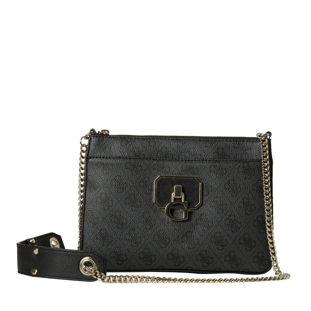 GUESS crossbody tas Alisa antraciet/zwart wehkamp