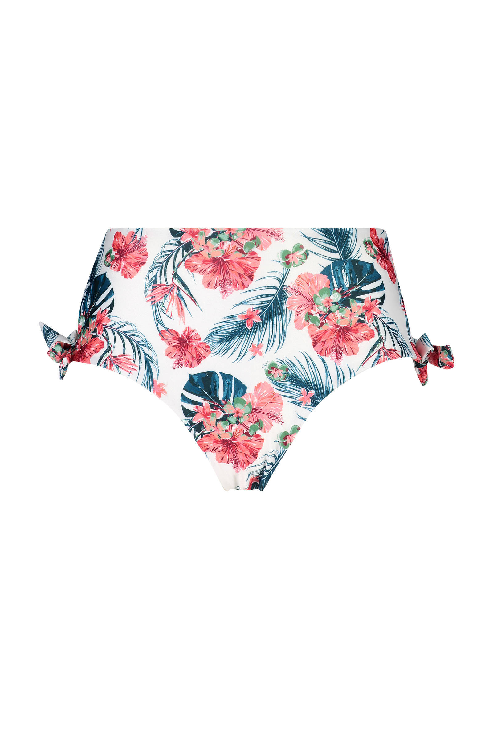 Hunkemöller gebloemd high waist bikinibroekje Vintage wit/blauw/rood