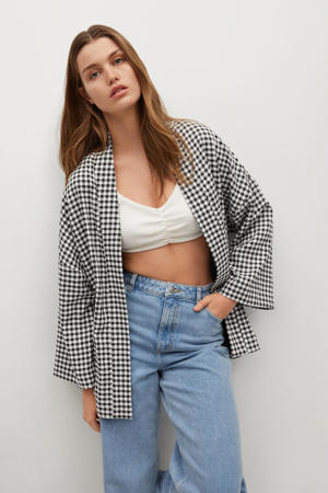 geruite blazer zwart