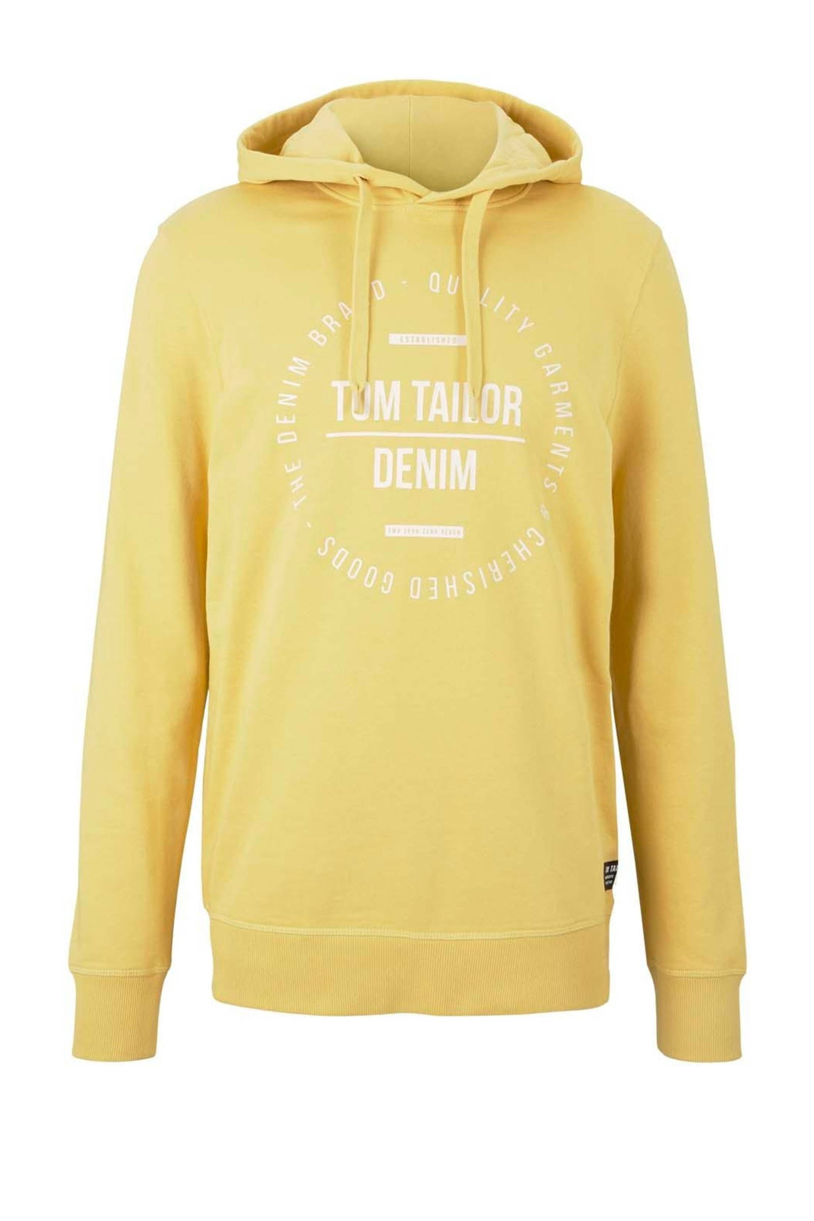 Tom Tailor Denim hoodie met printopdruk golden ochre online kopen