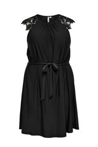 ONLY CARMAKOMA A-lijn jurk CARSILVA van gerecycled polyester zwart, Zwart