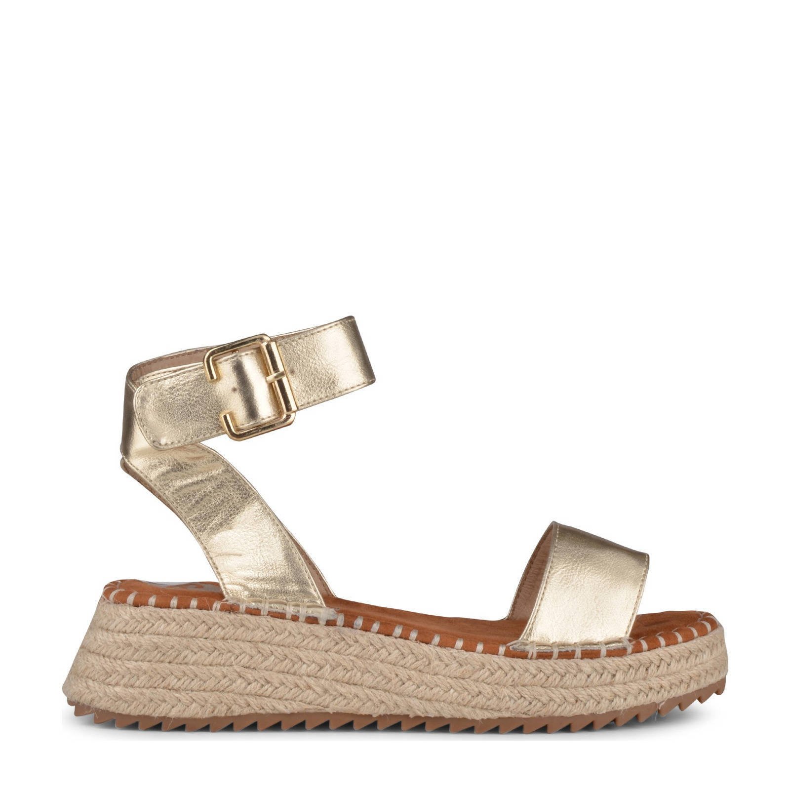 PS Poelman Tara plateau sandalen goud | wehkamp