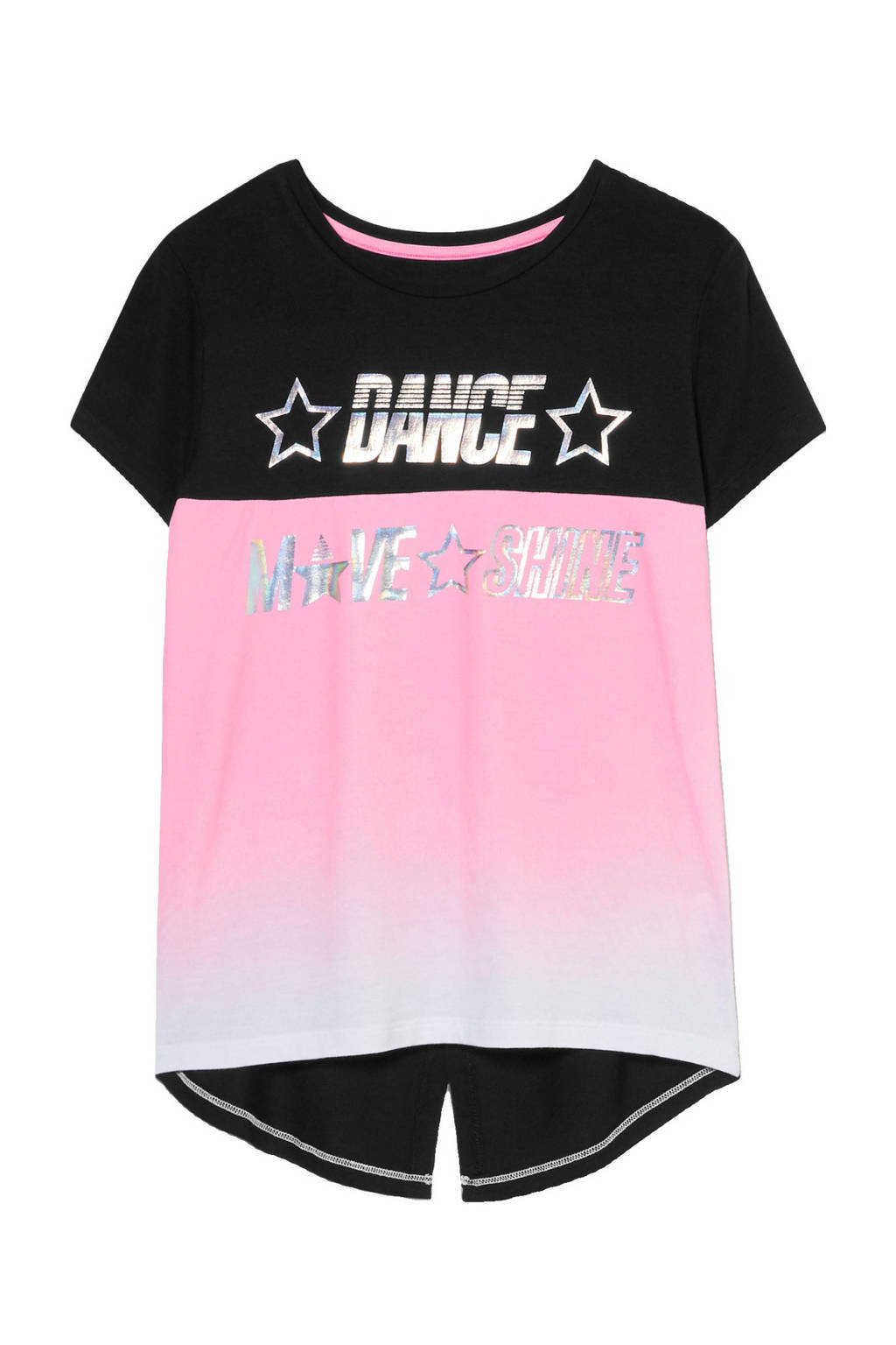 C&A Here & There T-shirt zwart/roze, Zwart/roze