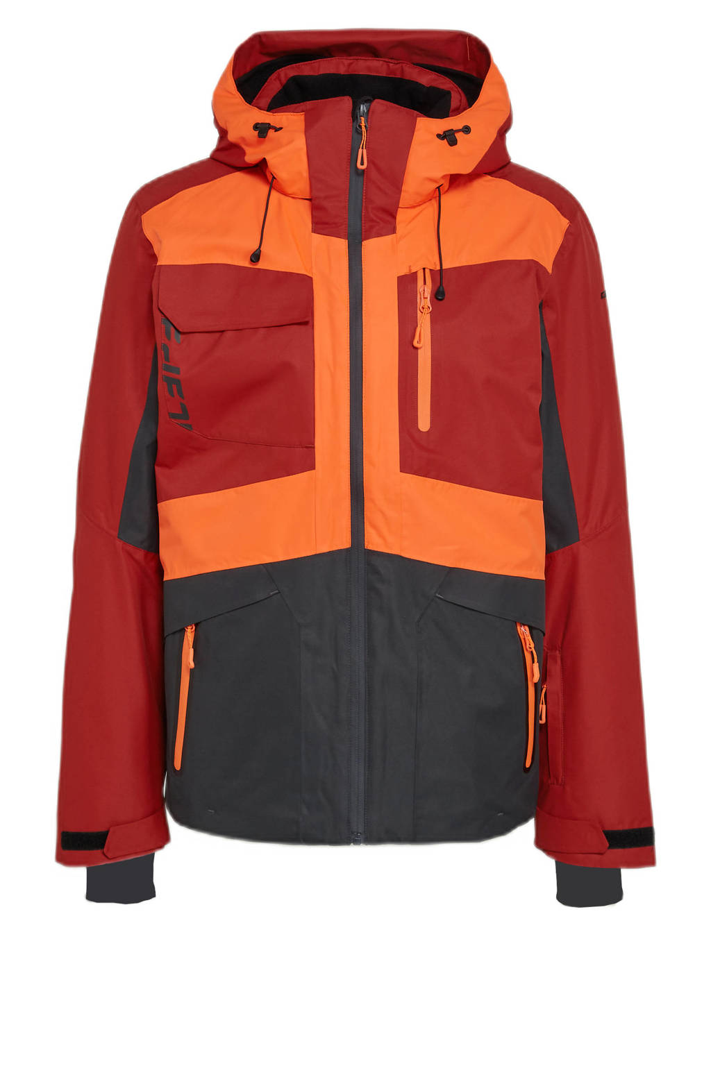 Icepeak ski-jack Crossett oranje/rood/zwart, Oranje/rood/zwart