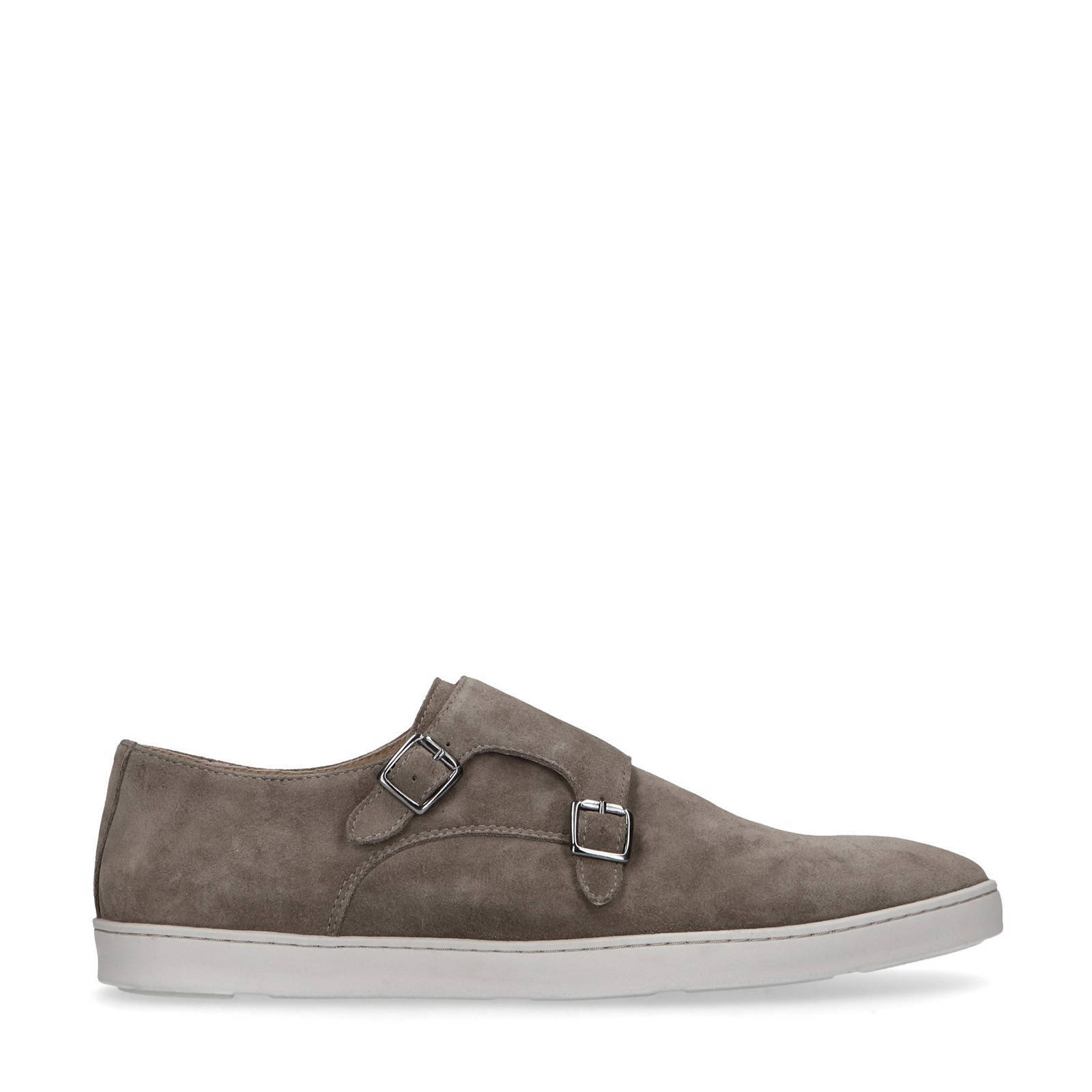 Manfield suède gespschoenen taupe | wehkamp