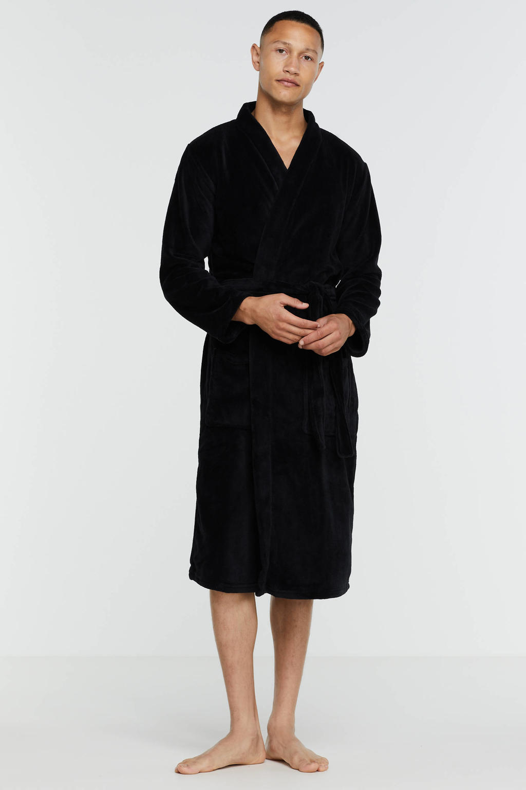 ten Cate fleece badjas zwart
