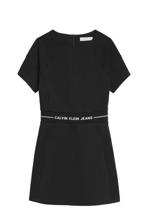 jurk van gerecycled polyester zwart/wit