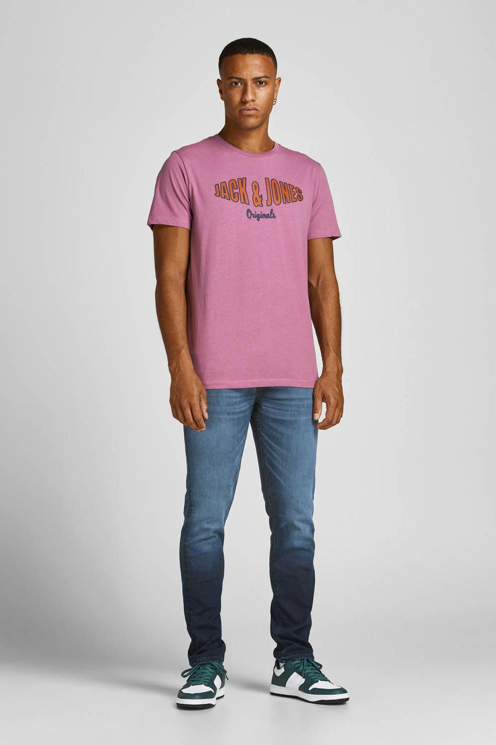 JACK & JONES JEANS INTELLIGENCE slim fit jeans JJIGLENN JJORIGINAL blue denim