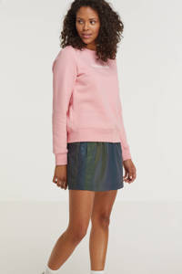 Roze dames CALVIN KLEIN JEANS sweater van katoen met logo dessin, lange mouwen en ronde hals