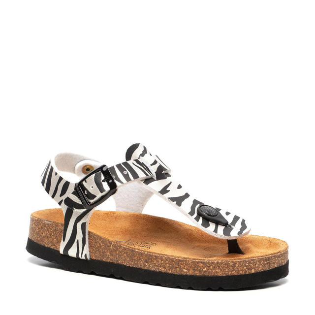 plus accumuleren comfortabel Hush Puppies sandalen met zebraprint wit/zwart | wehkamp