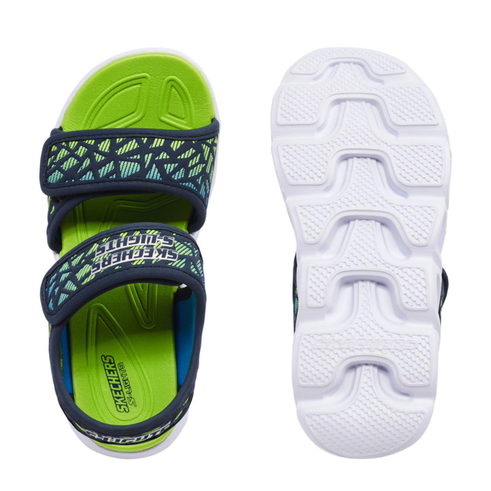 Skechers sandalen met lichtjes blauw/groen | wehkamp