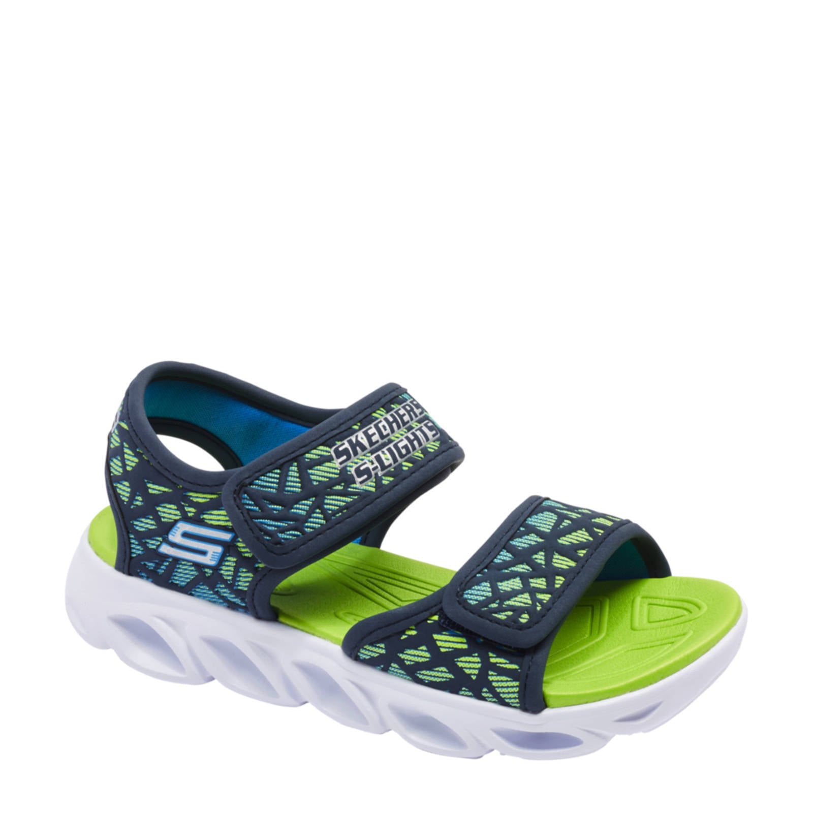 Skechers sandalen met lichtjes blauw/groen | wehkamp