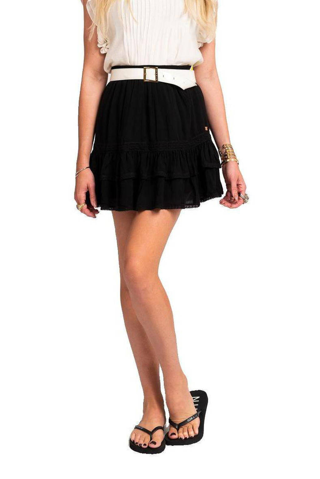 NIKKIE rok Samiya met kant zwart, Zwart