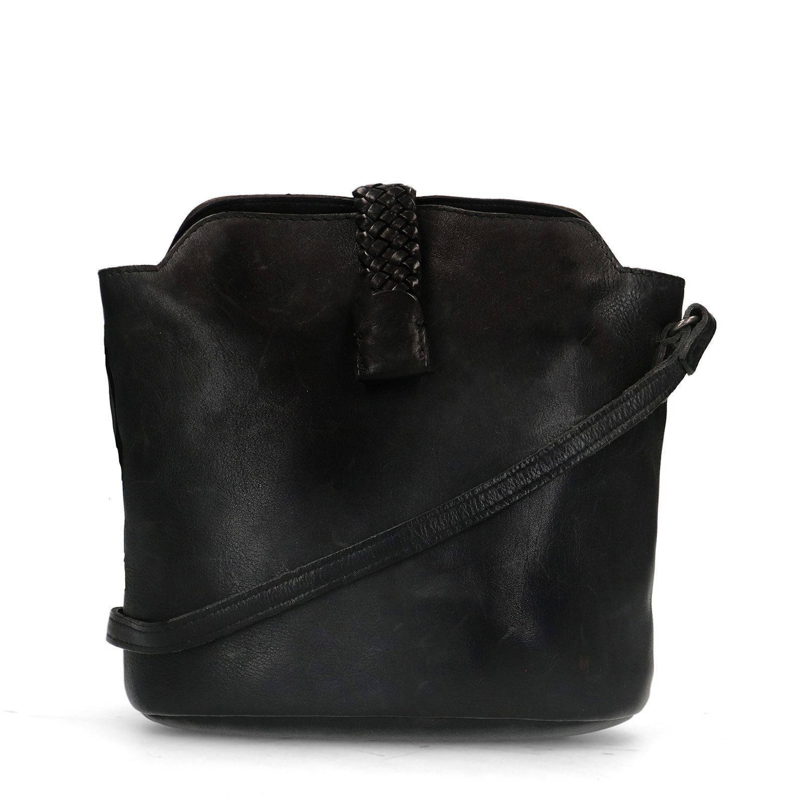 Manfield leren crossbody tas zwart wehkamp