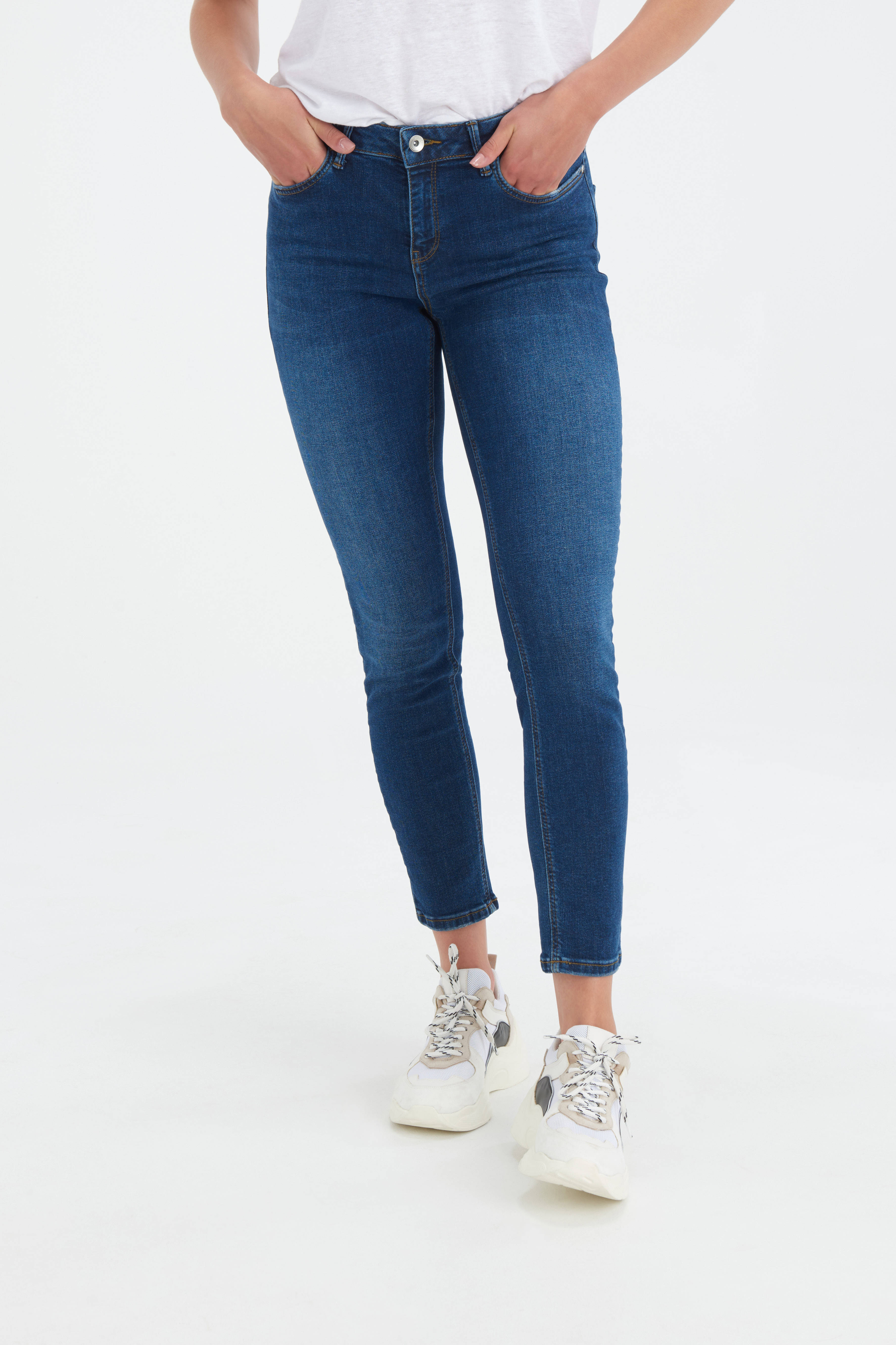 Shoeby Eksept cropped regular waist skinny jeans Ametist Denim L32 dark  denim | wehkamp
