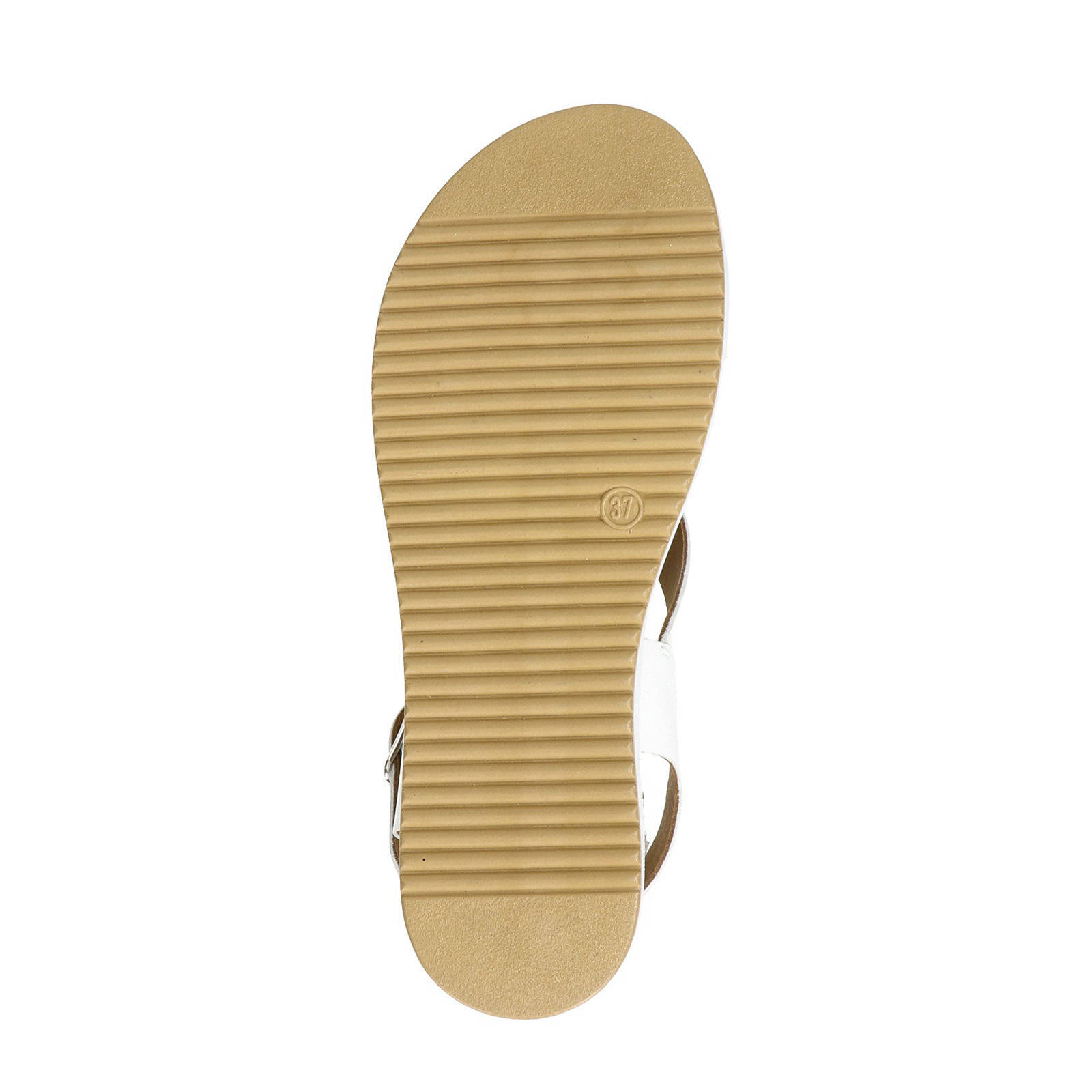 Nelson leren plateau sandalen wit | wehkamp