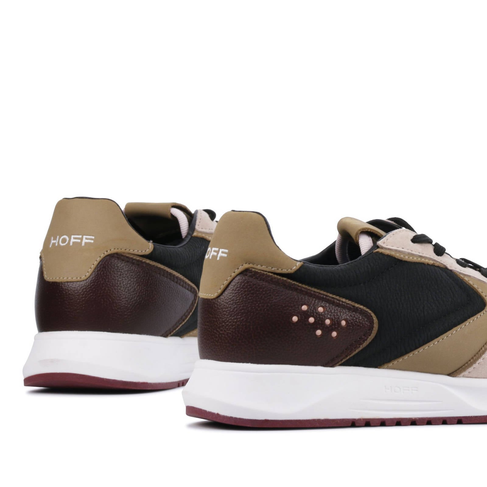 HOFF Noord leren sneakers zwart/multi | wehkamp