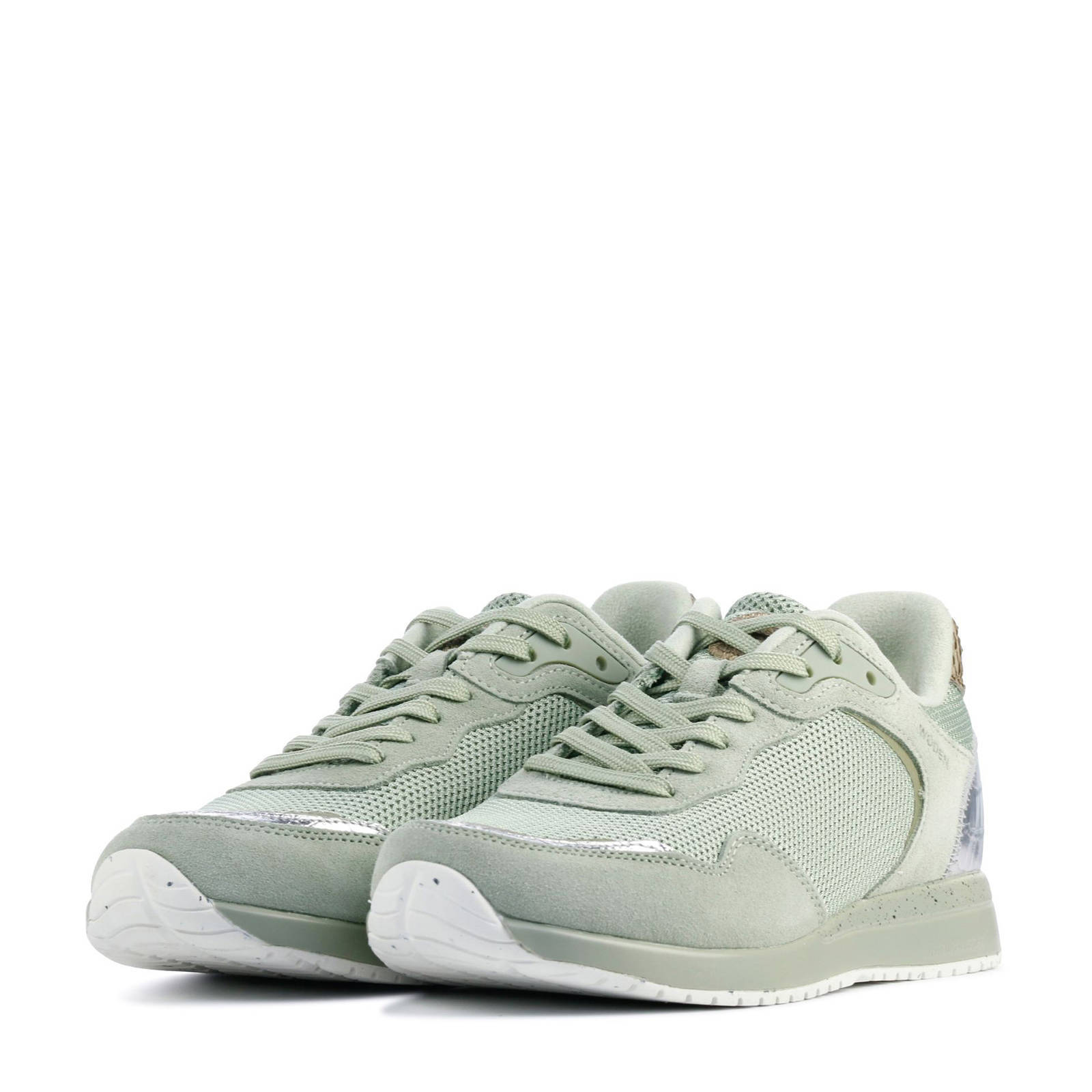 Woden Elvira suède sneakers groen | wehkamp
