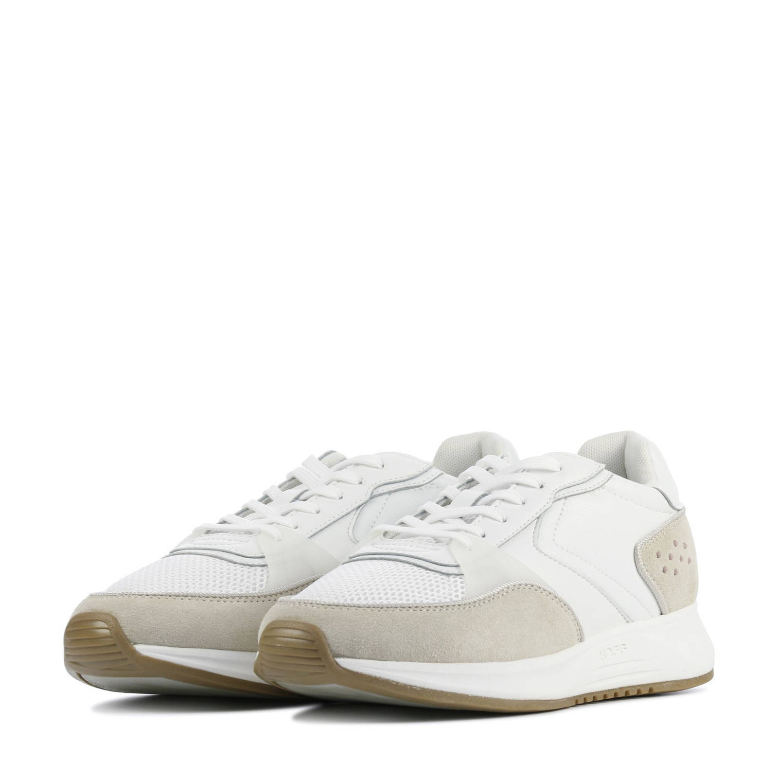 HOFF Nolita leren sneakers wit/beige | wehkamp